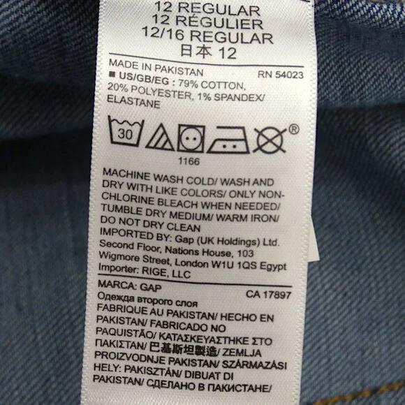 NWT GAP 1969 Wide Leg 5 Pocket Light Kylie High Rise Denim Blue Jeans Size 12 - Picture 6 of 8